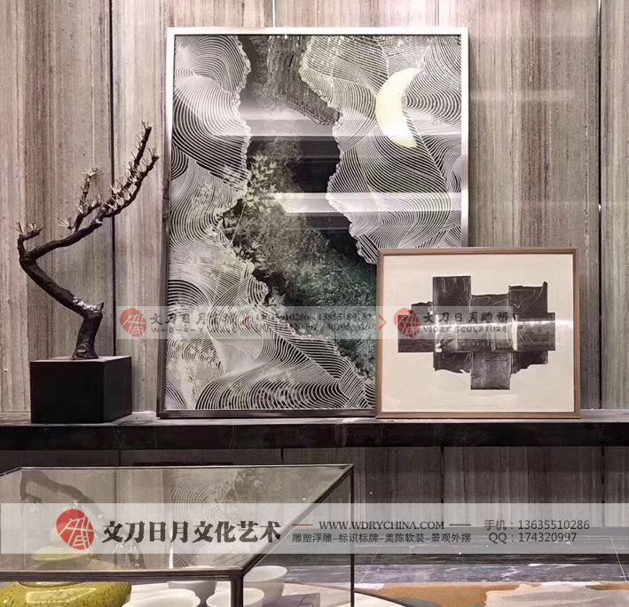 新中式抽象艺术装饰画客厅沙发背景挂画玄关卧室走廊挂画餐厅挂画